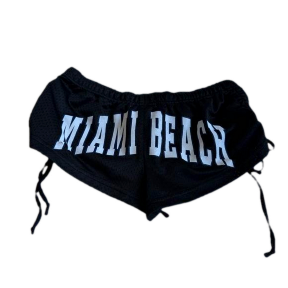 Women's Unbranded Black Mesh Drawstring Shorts
